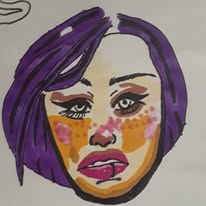 Purple haired girl
